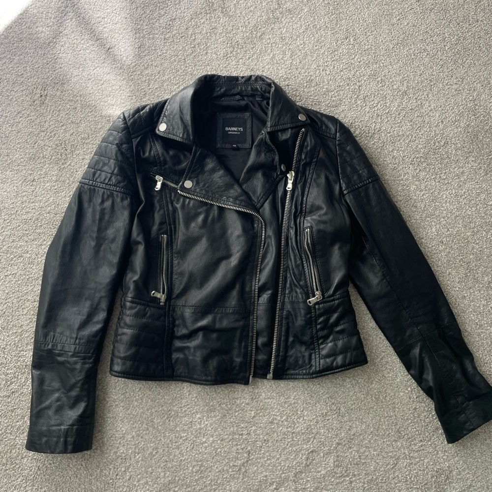 Barney’s Originals Faux Leather Jacket